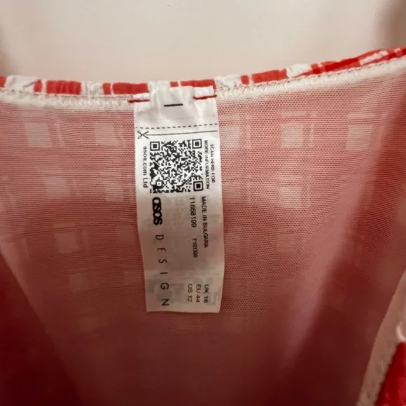 ASOS Design Curve Seersucker swimsuit US 12 - Picture 5 of 5